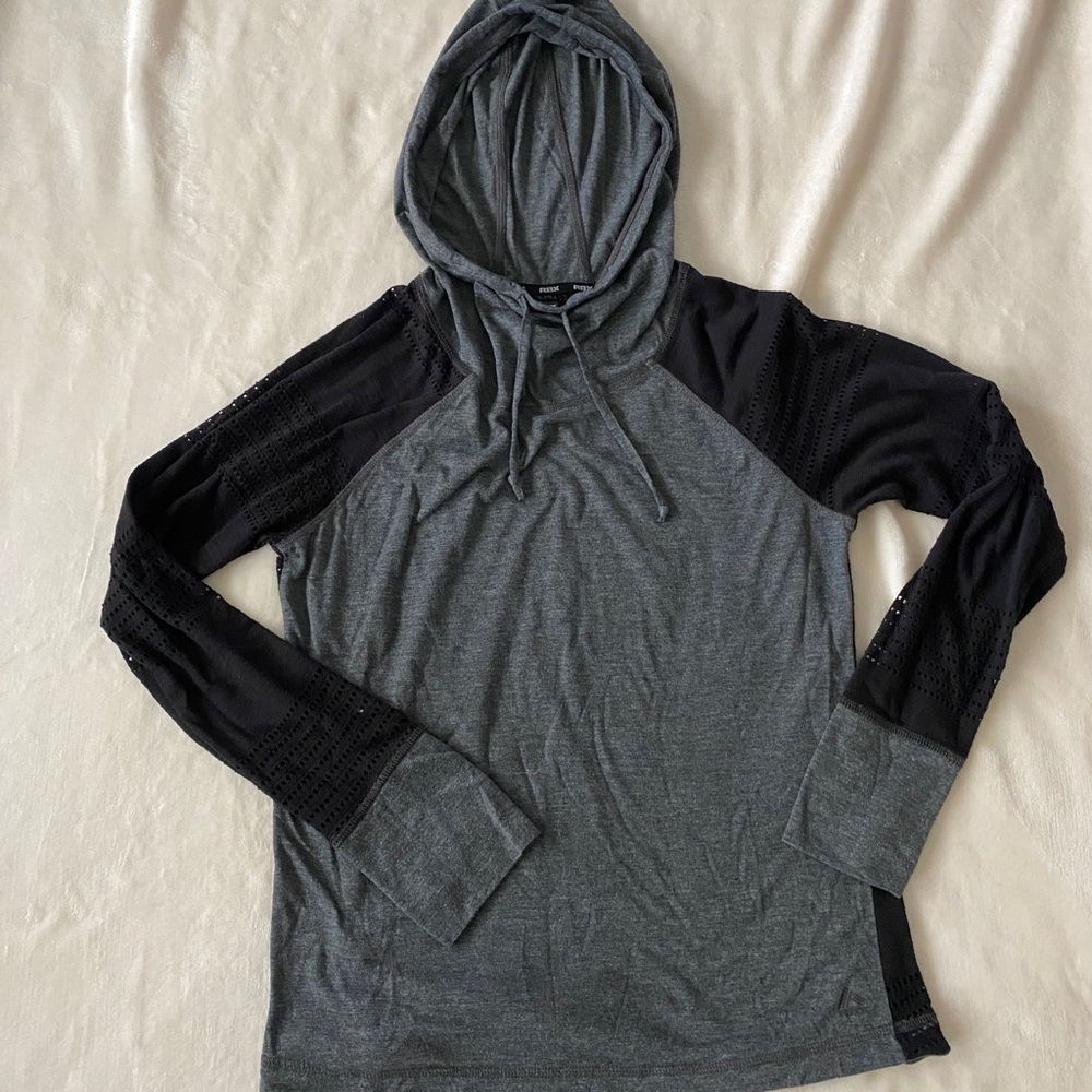 Grey hoodie with black detailing